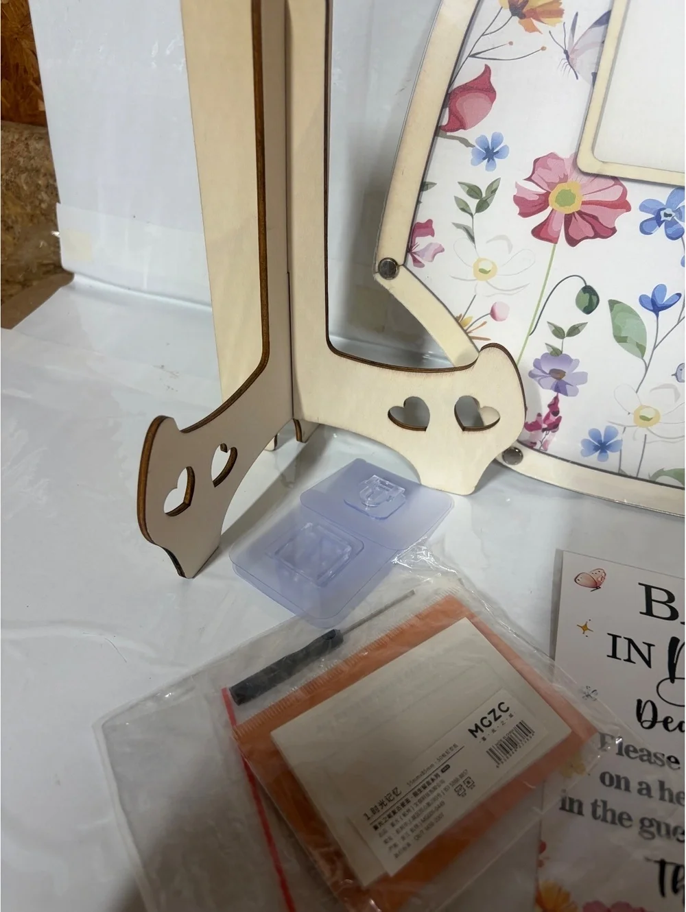 Baby in Bloom Guestbook Sign Frame Set for Baby Showers and Gender Reveals